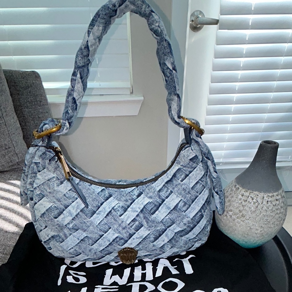 NEW! KURT GEIGER KENSINGTON DENIM HOBO BAG